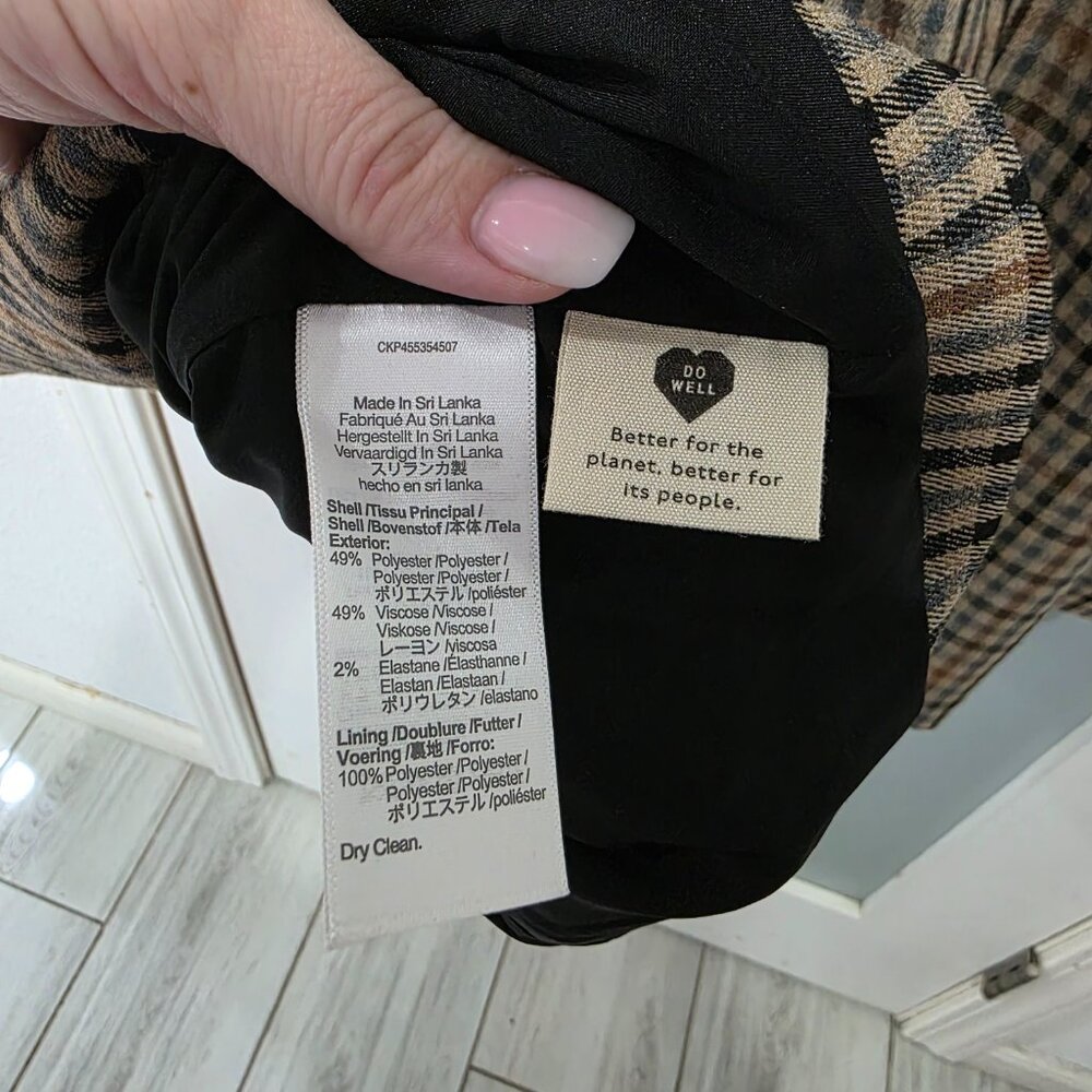 Madewell Brown Plaid Double-Breasted Blazer – Size M - Picture 7 of 9